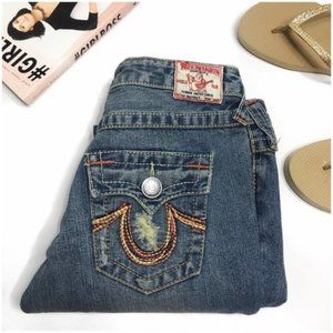 True Religion Rainbow Joey Big T Jeans Size 27 EUC